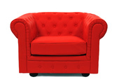 Fauteuil Chesterfield coloris rouge