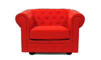 Fauteuil Chesterfield coloris rouge