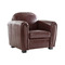 Fauteuil Club cuir marron clair - cro&ucirc;te de cuir