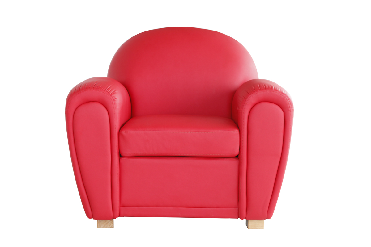 Fauteuil Club cuir rouge NEW CLUB