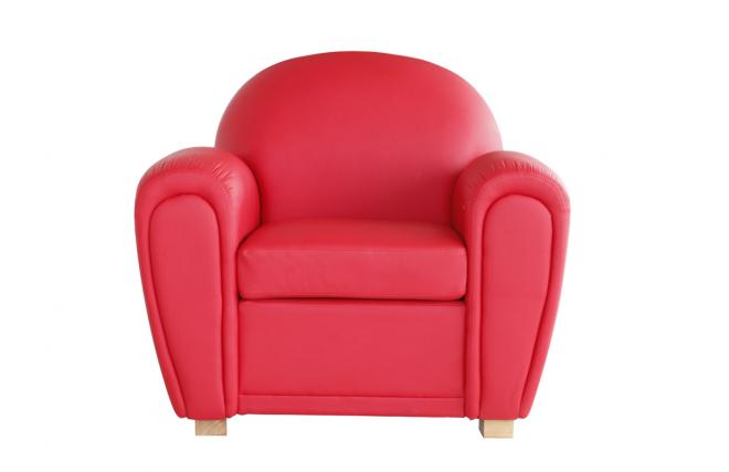 Fauteuil Club cuir rouge NEW CLUB