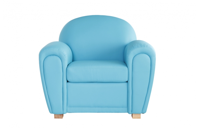 Fauteuil Club cuir turquoise NEW CLUB