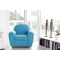 Fauteuil Club cuir turquoise NEW CLUB