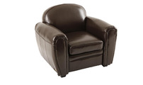 Fauteuil Club enfant en cuir marron BABY CLUB