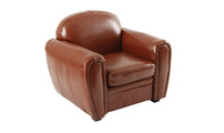 Fauteuil Club enfant en cuir marron clair Baby Club