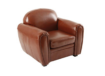 Fauteuil Club enfant en cuir marron clair Baby Club