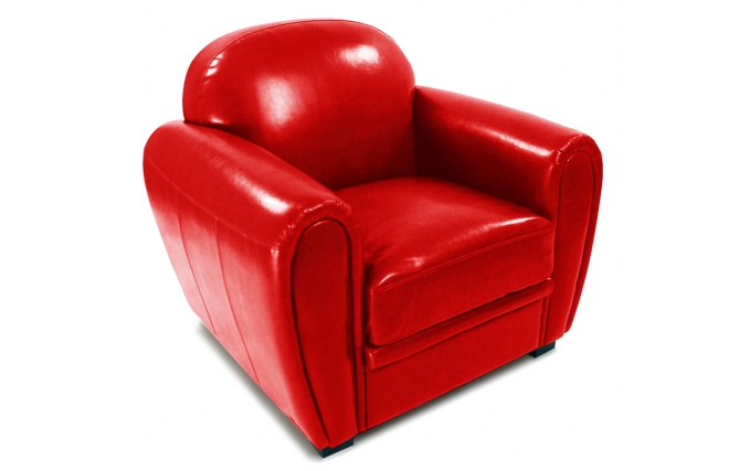 Fauteuil CLUB rouge - cuir de buffle