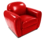 Fauteuil CLUB rouge - cuir de buffle