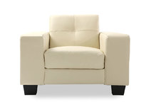 Fauteuil cuir cr&egrave;me ANDERSON