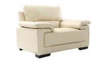 Fauteuil cuir cr&egrave;me PITTSBURGH
