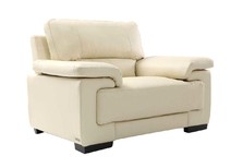 Fauteuil cuir cr&egrave;me PITTSBURGH