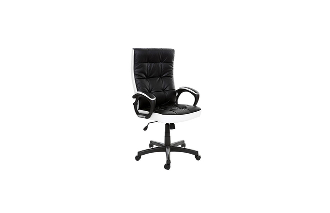 Fauteuil de bureau design noir et blanc LORENZO