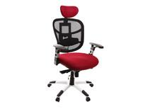 Fauteuil de bureau ergonomique noir et rouge option porte-manteau UP TO YOU