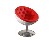 Fauteuil design r&eacute;tro blanc et rouge New Stanley