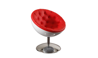 Fauteuil design r&eacute;tro blanc et rouge New Stanley