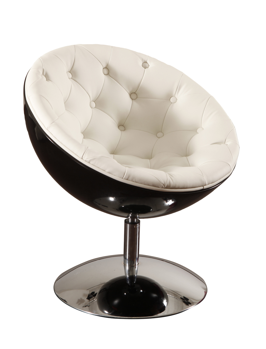 Fauteuil design r&eacute;tro noir et blanc New Stanley