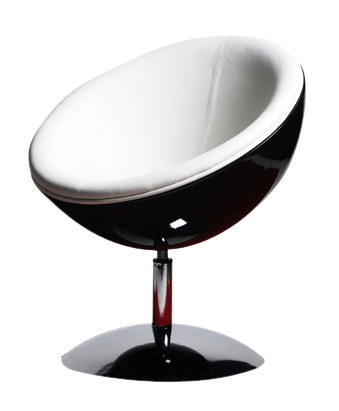 Fauteuil design retro noir et blanc STANLEY