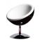 Fauteuil design retro noir et blanc STANLEY