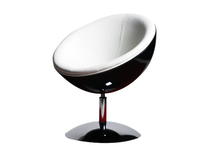 Fauteuil design retro noir et blanc STANLEY