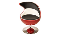 Fauteuil design r&eacute;tro rouge, noir et blanc Flame