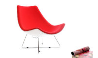 Fauteuil design rouge et blanc HELIO 