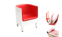 Fauteuil design rouge et blanc MIKY