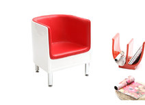 Fauteuil design rouge et blanc MIKY
