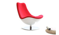 Fauteuil design rouge et blanc TALY