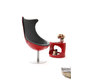 Fauteuil design rouge et noir RAYNI