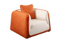 Fauteuil ITALIA coloris blanc et orange image pub1