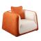 Fauteuil moderne blanc et orange en microfibre Italia