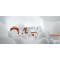 Fauteuil moderne blanc et orange en microfibre Italia