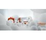 Fauteuil moderne blanc et orange en microfibre Italia