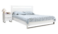 Lit design laqu&eacute; blanc 2 personnes 160x200 HALIFAX