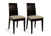 Lot de 2 chaises cuisine / salle &agrave; manger EVA ch&ecirc;ne malaisien  - coloris wenge