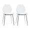 Lot de 2 chaises design cuisine blanches et noires AVA