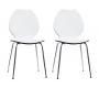 Lot de 2 chaises design cuisine blanches et noires AVA