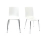 Lot de 2 chaises design cuisine blanches NELLY
