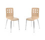 Lot de 2 chaises design cuisine bois coloris naturel TARA