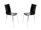 Lot de 2 chaises design cuisine bois noir ELLA