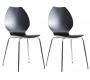 Lot de 2 chaises design cuisine noires et blanches AVA