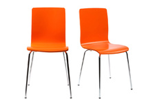 Lot de 2 chaises design cuisine oranges NELLY