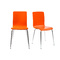 Lot de 2 chaises design cuisine oranges NELLY