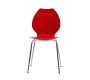Lot de 2 chaises design cuisine rouges et blanches AVA