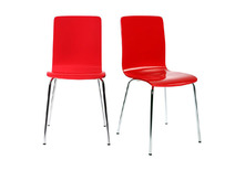 Lot de 2 chaises design cuisine rouges NELLY