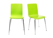 Lot de 2 chaises design cuisine vertes pomme NELLY
