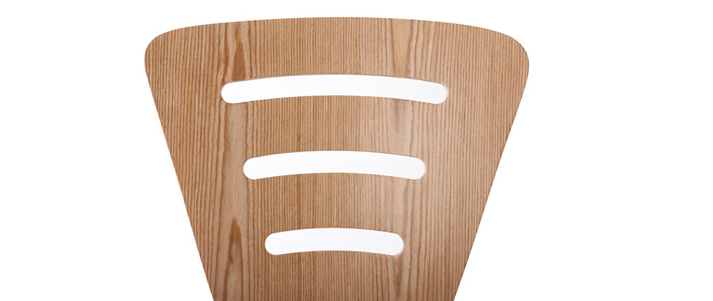 Lot de 2 chaises design empilables bois naturel fonc&eacute; LENA