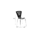 Lot de 2 chaises design empilables bois naturel fonc&eacute; LENA