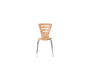 Lot de 2 chaises design empilables bois naturel fonc&eacute; LENA