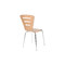 Lot de 2 chaises design empilables bois naturel fonc&eacute; LENA